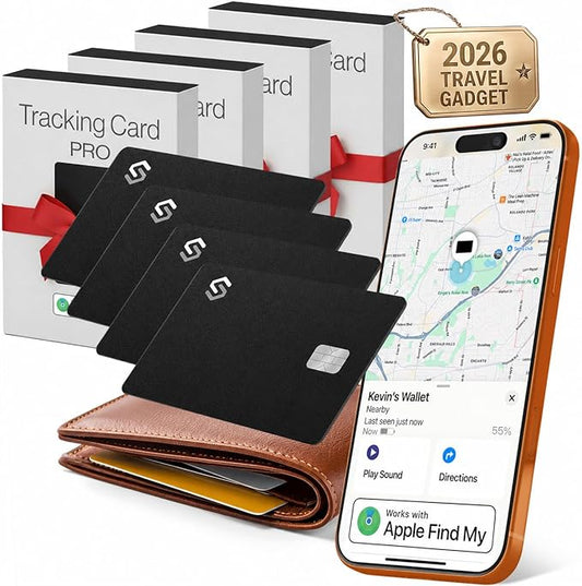 SPOTMINDERS Apple MFi Certified Credit Card Wallet Tracker PRO 4-Pack Works by Spotminders