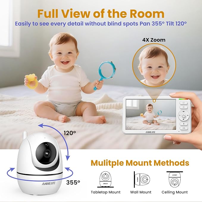 ANMEATE 6 Inch Baby Monitor - Image 3