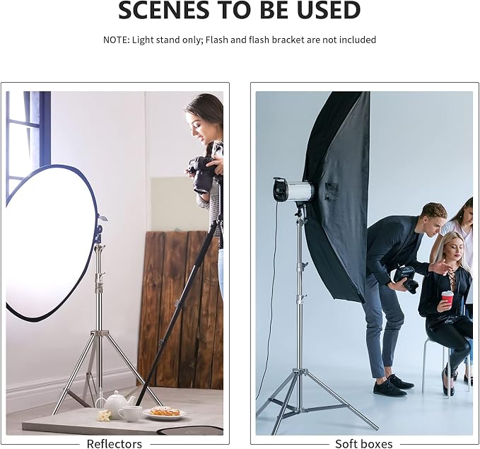 NEEWER 79"/2m Stainless Steel Light Stand, Spring Cushioned Heavy Duty - Image 4
