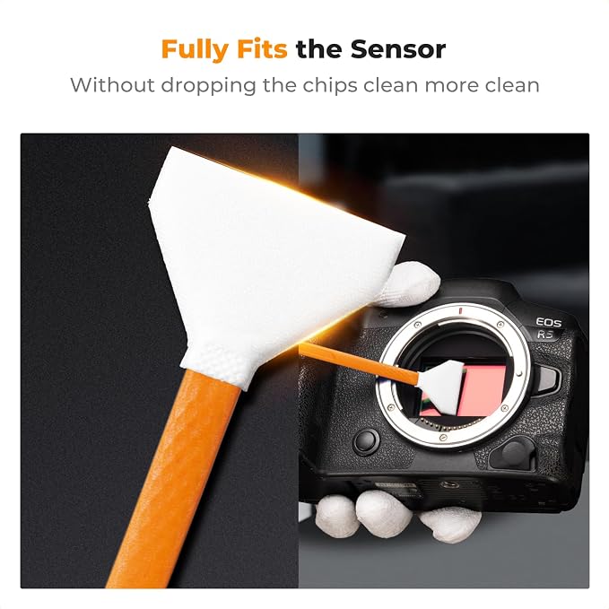 K&F CONCEPT 24mm Full Frame Sensor Cleaning Swab*6 + 20ml Sensor Cleaner - Image 3