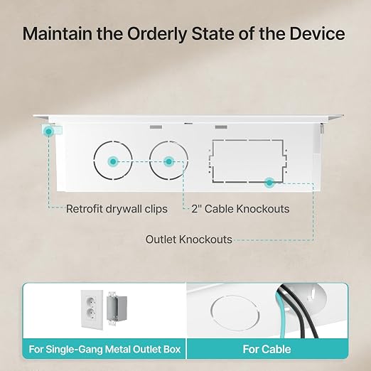 17" in-Wall Media Box, Recessed Outlet Wall Box, Structured Media Enclosure - Image 9