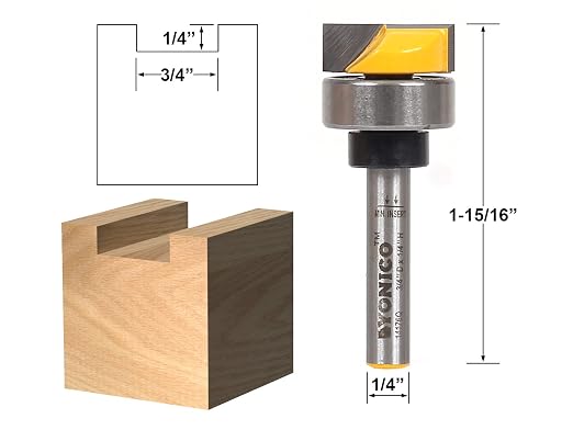 YONICO Flush Trim Router Bit Set 4 Bit 3/4-Inch Diameter 1/4-Inch Shank 14425q - Image 2