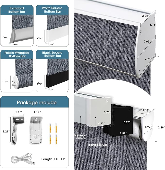 SmartWings Motorized 100% Blackout Shades Blinds, Custom Size, Cordless Window - Image 6