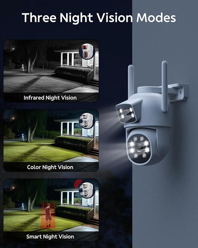 Camcamp Dual-Lens Home Security Cameras System Wireless Outdoor, 4 Cam Kits | 4 - Image 5