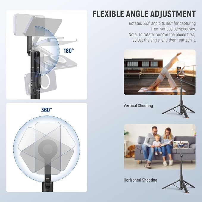 NEEWER Basics 5.48' Magnetic Selfie Stick Tripod Compatible - Image 4