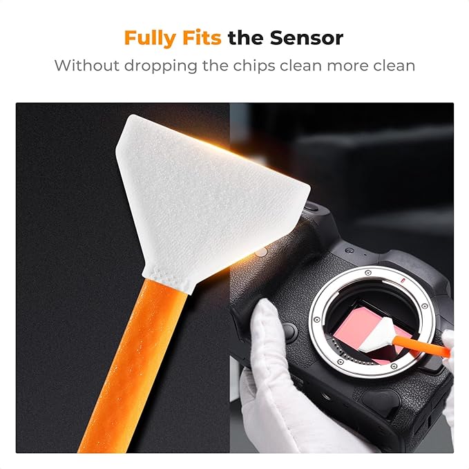 K&F CONCEPT 24mm Full Frame Sensor Cleaning Swab*10 + 20ml Sensor Cleaner - Image 3