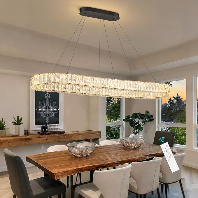 HAIXIANG Modern Crystal Chandelier Dimmable LED Long Chandeliers - Image 7