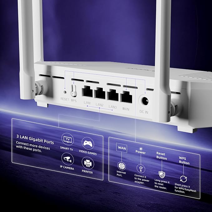 U-SPEED AX1500 WiFi 6 Router Dual Band Wireless Internet Router, Wireless Speed - Image 2
