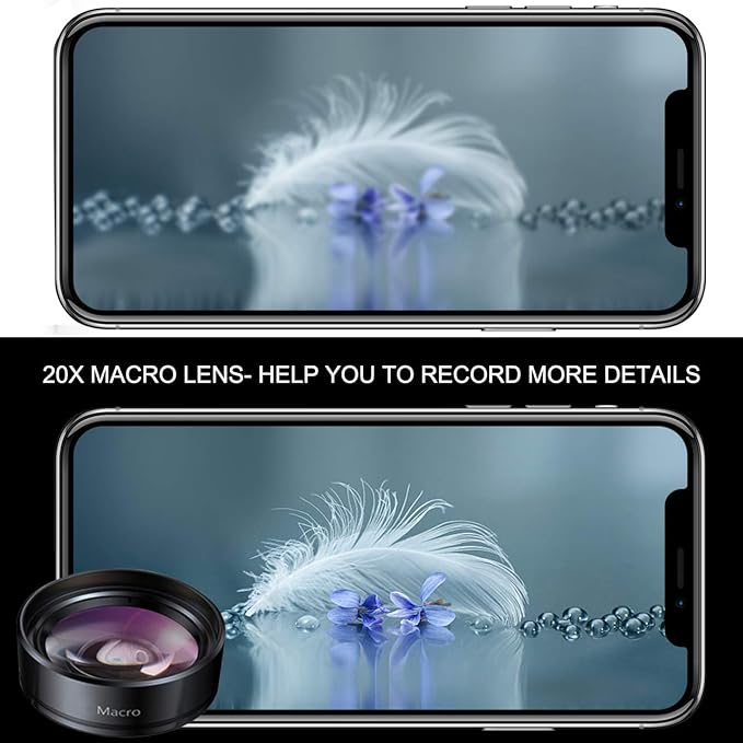 KEYWING Phone Camera Lens 3 in 1 Phone Lens Kit, 198 Fisheye Lens + 120 Super - Image 4