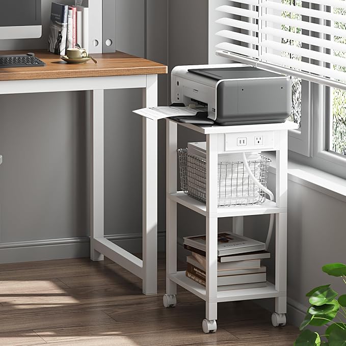 TUTOTAK 3 Tier Printer Stand, Rolling Printer Cart - Image 2