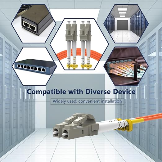 OM2 LC to LC Fiber Patch Cable 0.2m, Length Options:0.2m-20m, 1G/10GB 50/125 - Image 7