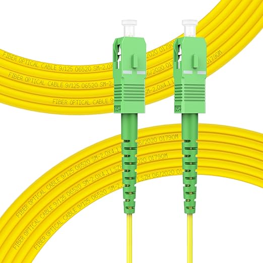 FLYPROFiber- 20m/66ft SC/APC to SC/APC Optic Fiber Cable, OS2 Single Mode Fiber by FLYPROFiber