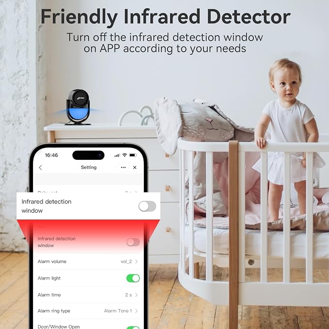 CPVAN WiFi Motion Sensor Alarm System, 125dB Smart PIR Motion Detector - Image 4