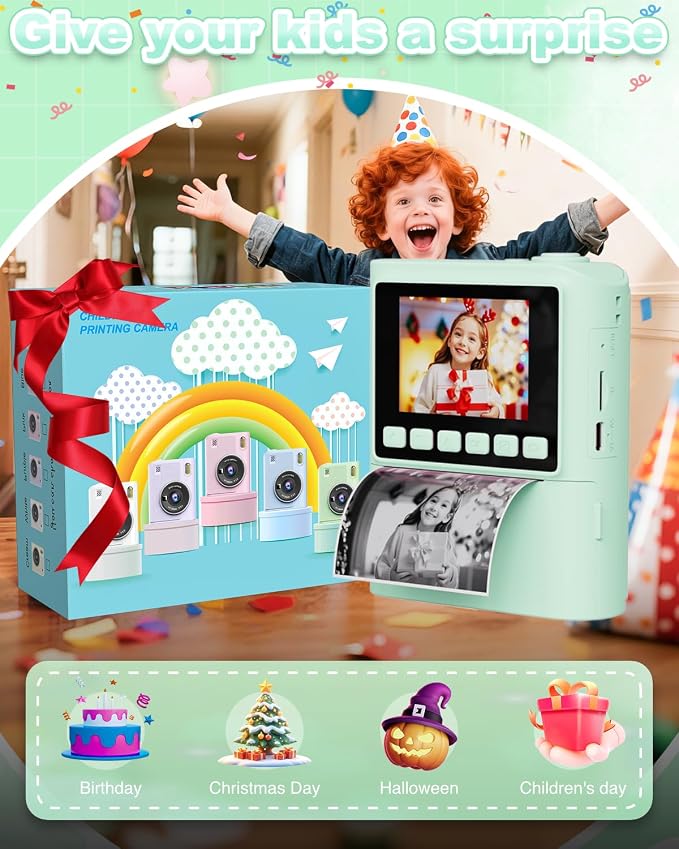 Instant Print Camera for Kids, 1080P Instant Digital Print Cameras for Toddler - Image 6