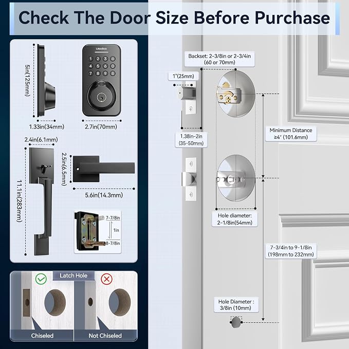 Ulecoce Fingerprint Keypad Deadbolt - Image 9