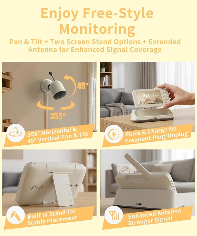 ALIOBC Baby Monitor with Camera and Audio WiFi & No-WiFi Modes AI Smart Baby - Image 10