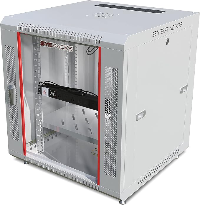 12U Wall Mount Server Rack Cabinet 24” Deep, 19” Network & AV Enclosure by SYSRACKS