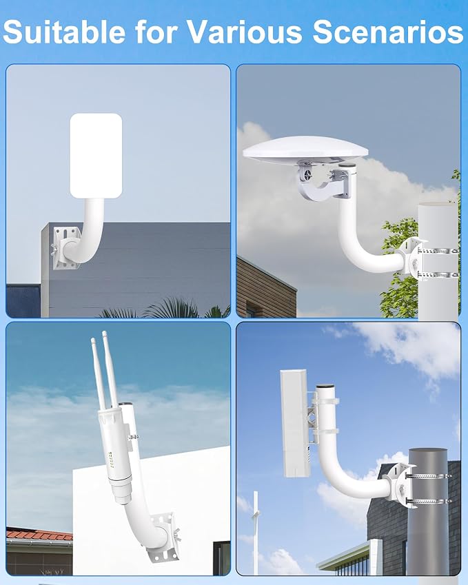 Universal Wireless Bridge Bracket, 150° Adjustable Lightweight J-Pole Mount - Image 7