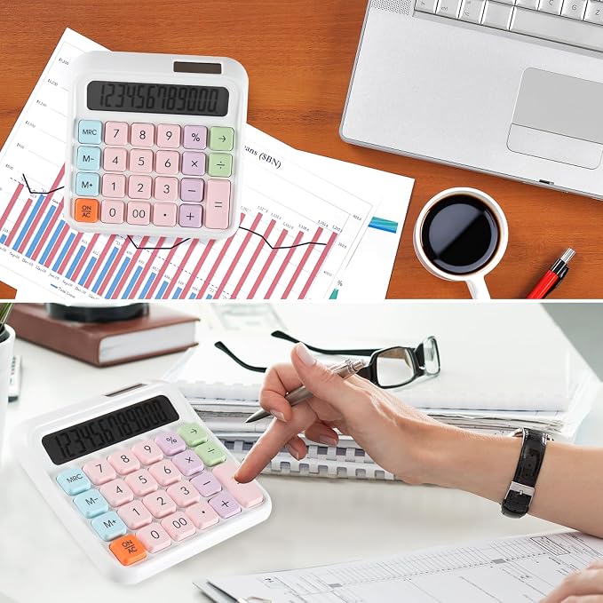 Large Computer Electronic Calculator Counter Solar & Battery Power 12 Digit - Image 7