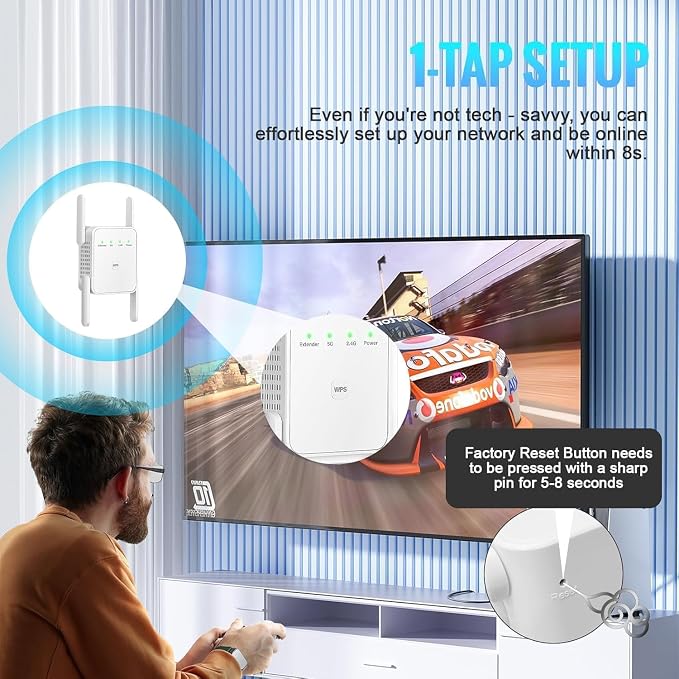 WiFi Extender Signal Booster for Home, WiFi Booster 1200Mbps Dual Band - Image 7