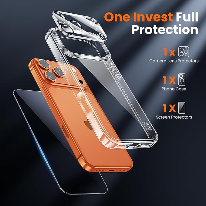 toushion 3 in 1 for iPhone 17 Pro Max Case Clear, Shockproof for Phone Cover - Image 2