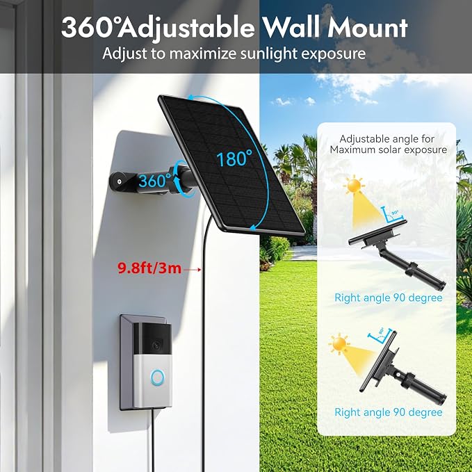 6W Solar Panel for Ring Doorbell, Solar Panel for Latest Model Video Doorbell - Image 7