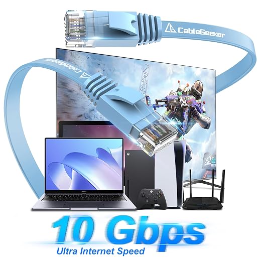 Cat 6 Ethernet Cable 15ft, Indoor&Outdoor, High Speed 10Gbps Flat Internet - Image 2