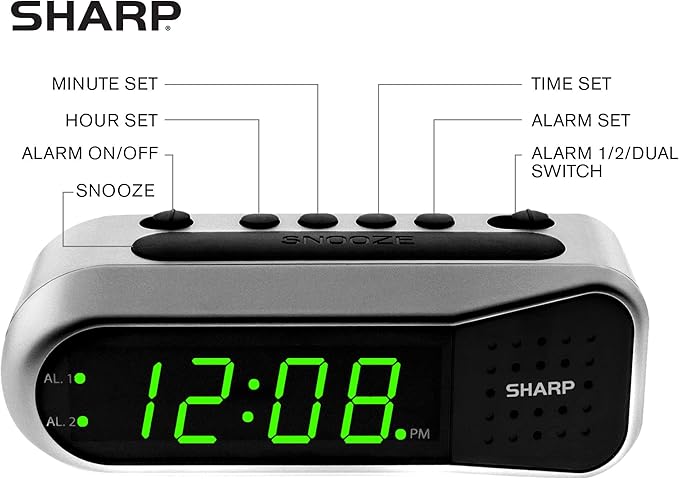 Sharp Digital Alarm Clock - Image 3