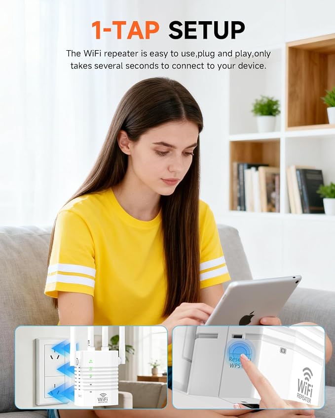 WiFi Extender Signal Booster for Home, 1200Mbps Dual Band 2.4GHz/5GHz WiFi - Image 6