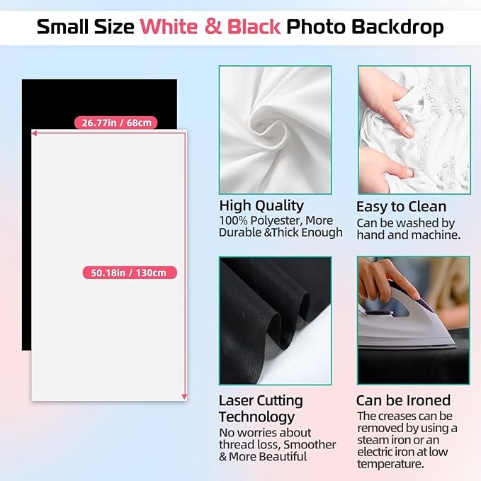 Product Photography Photo Backdrops Stand Kit, Photo Background, 26.8x50in - Image 5