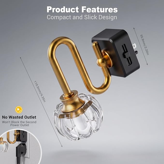 JandCase Night Light, Night Lights Plug into Wall, Glass LED Nightlight - Image 6