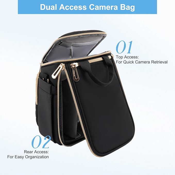 MOSISO Camera Bag, Small Dual Access Crossbody Shoulder Bag - Image 3