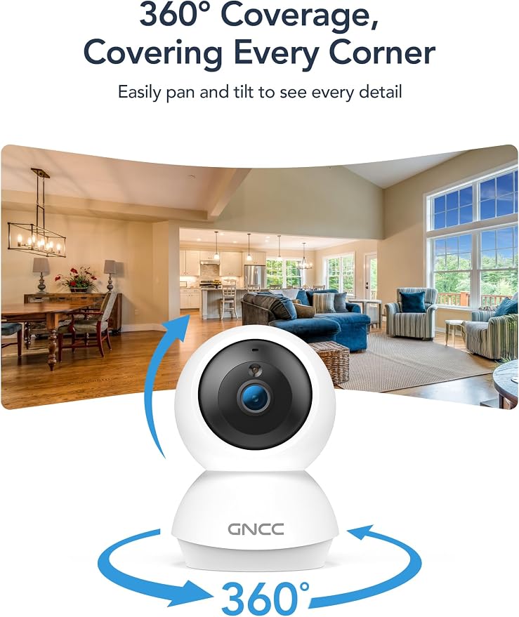 GNCC 2K Cameras for Home Security, Indoor Pan/Tilt Security Camera for Baby - Image 6