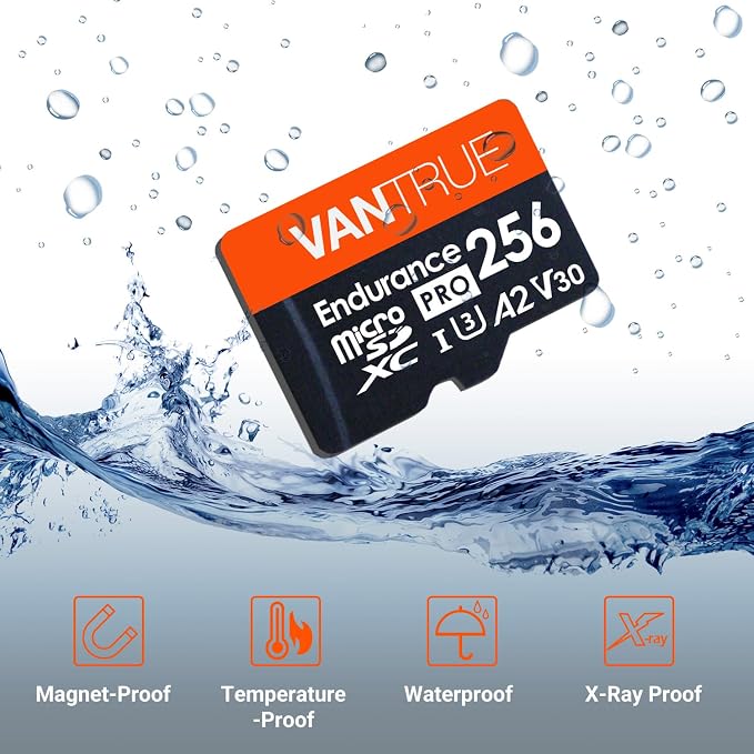 Vantrue 256GB microSDXC UHS-I U3 4K UHD Video High Speed Transfer Monitoring SD - Image 5