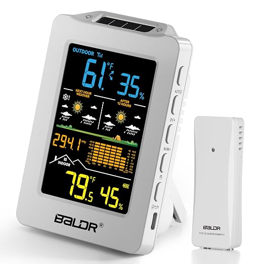 BALDR Weather Station with 1H & 12H Dual Forecast, Rechargeable USB Powered by BaldrInc