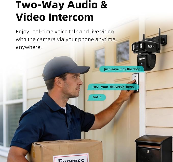 AJ19 Outdoor Solar Wireless Home Security Camera, 2.4GHz WiFi, Dual Lens 360° - Image 5