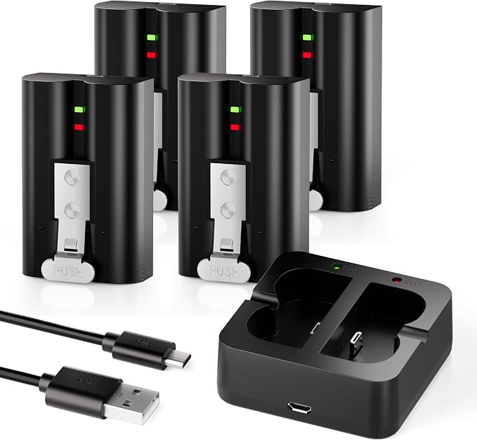 4-Pack Replacement Battery for Ring Doorbell - 6040mAh Rechargeable Camera by Lesaps