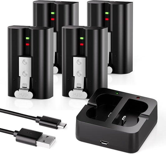 4-Pack Replacement Battery for Ring Doorbell - 6040mAh Rechargeable Camera by Lesaps