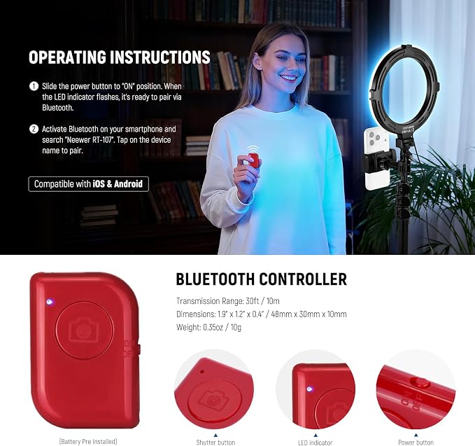 NEEWER Basics 8" RGB LED Ring Light - Image 5