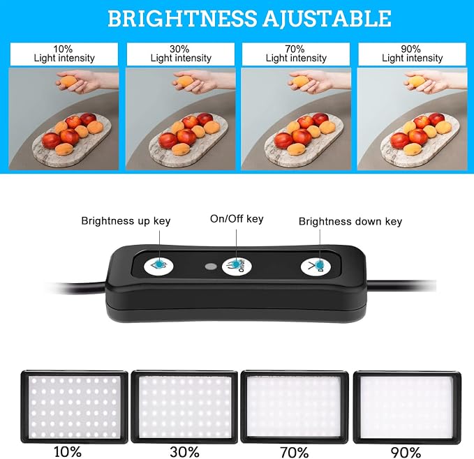 LED Photo Video Light 3-Pack, Ci-Fotto Dimmable 5600K USB LED Continuous Light - Image 2
