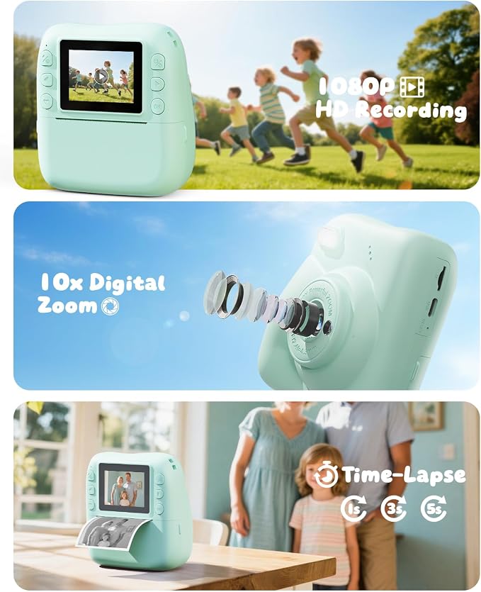Kids Camera Instant Print, 1080P HD Kids Instant Camera - Image 4