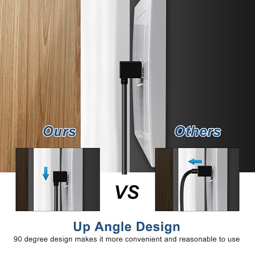 Ultra Thin Cat 6 Ethernet Cable 90° Downward Angle 1.6 Feet, Flexible & Slim - Image 6
