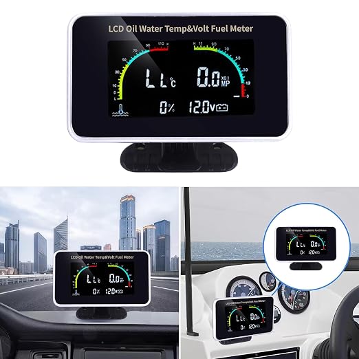 4-in-1 Auto Car LCD Meter Digital Oil Pressure Voltage Water Temperature Fuel - Image 3