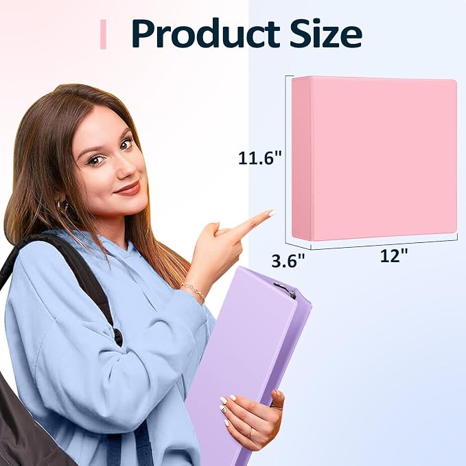 Sooez BinderX Extra Durable 3 Inch 3 Ring Binder, D-Ring Large Binder, Holds - Image 6