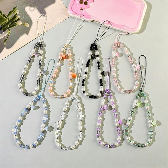 Phone Charm Strap Beaded Lanyard Camera Wrist Strap Phone Chain Wristlet Cute - Image 4