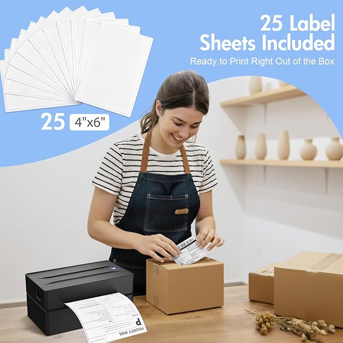 Bluetooth Thermal Shipping Label Printer: 4x6 Wireless Label Maker - Image 4