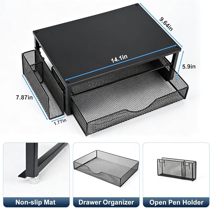 Spacrea Desk Organizer and Accessories, Computer Monitor Stand Riser - Image 5
