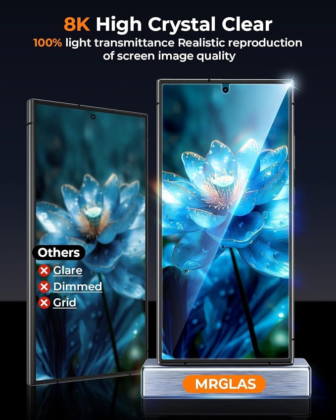 MRGLAS 2+2 Packs for Samsung Galaxy S24 Ultra Screen Protector 6.8'' - Image 5
