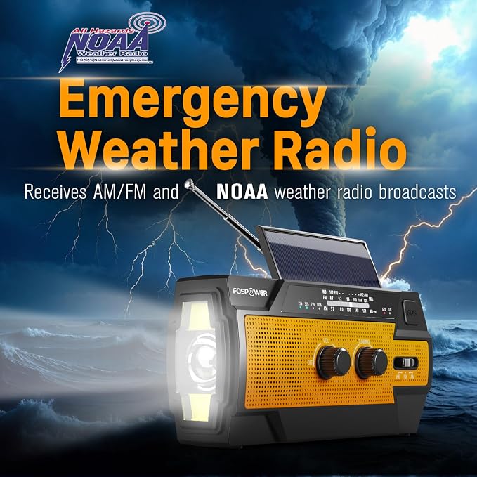 FosPower NOAA Emergency Weather Radio A3 14800mWh Portable Power Bank, - Image 2