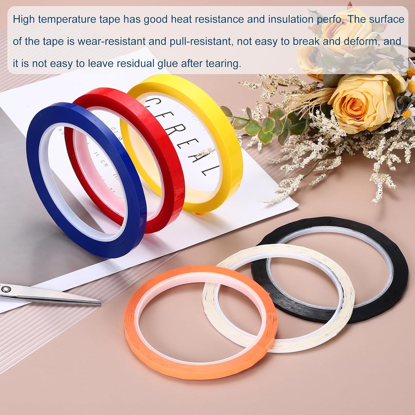uxcell 5pcs 1/8" x 36 Yard Graphic Tape Whiteboard Grid Marking Tape Pinstripe Chart Line, Blue